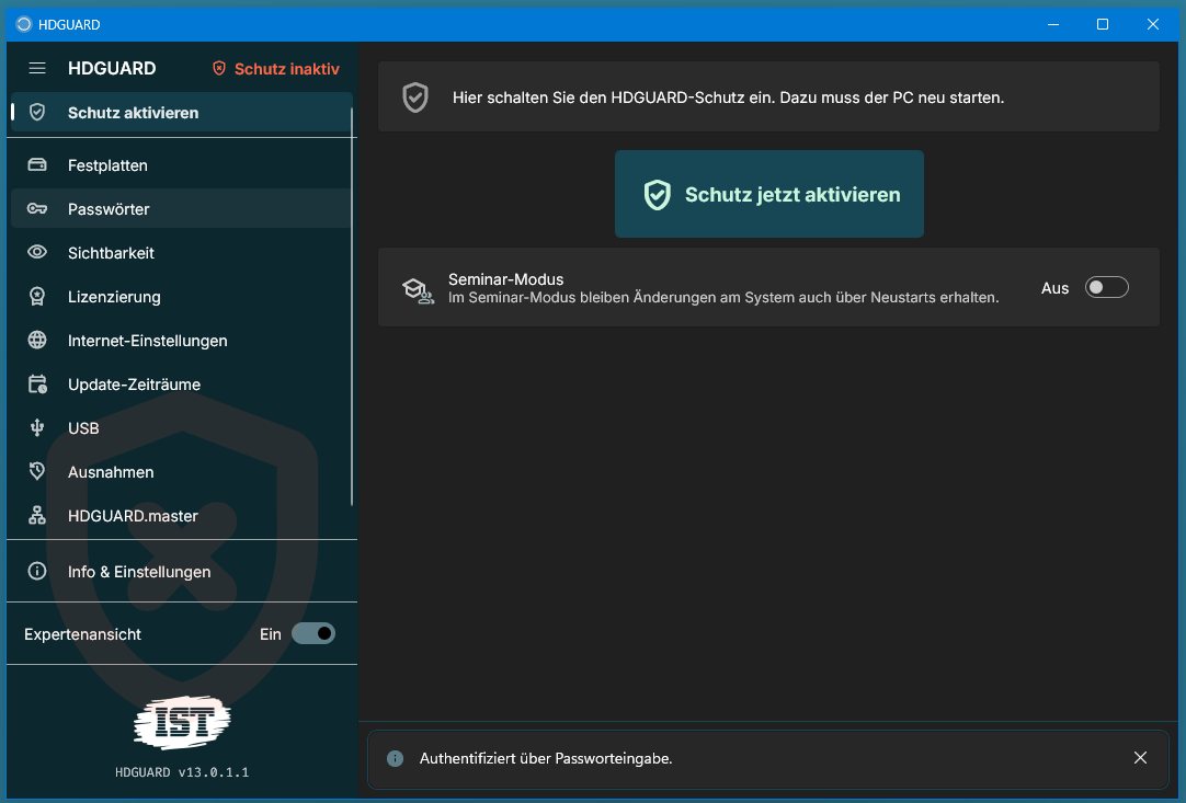 HDGUARD-13-Konfiguration im dunklen Modus