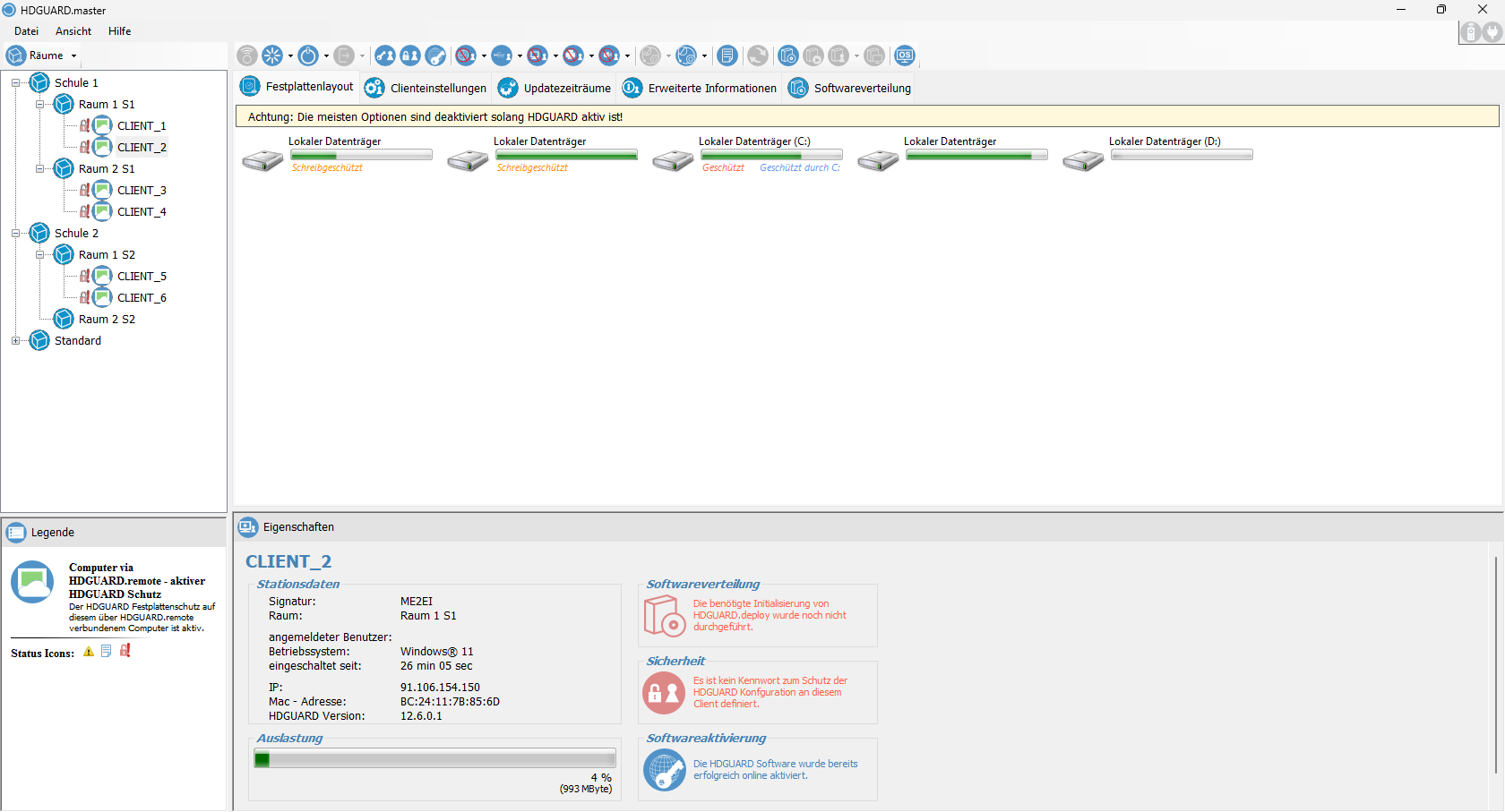 Zentrale Verwaltung aller Schul-PCs in HDGUARD.master